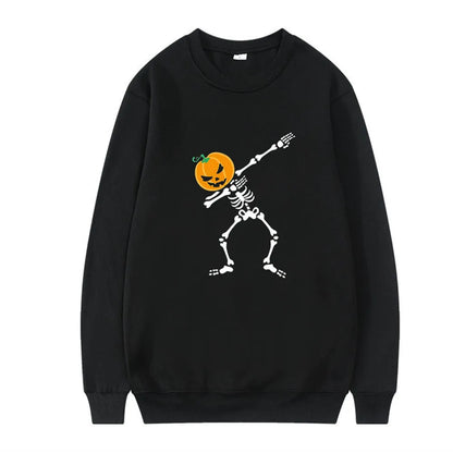 Women's printed crew neck long-sleeve top in cotton-polyester blend fabric for autumn and winter wear