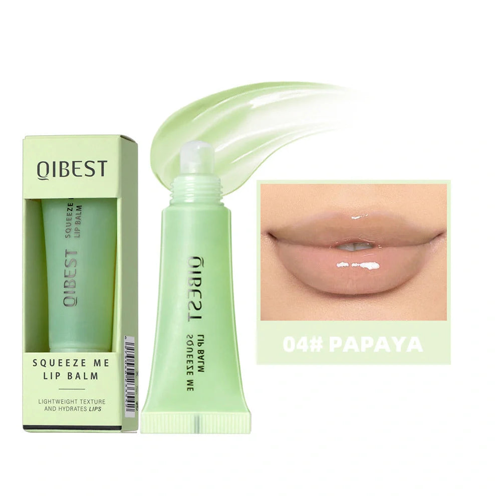 Water coagulation lip balm stick showing 7cm length and 1.5cm diameter with twist-up mechanism