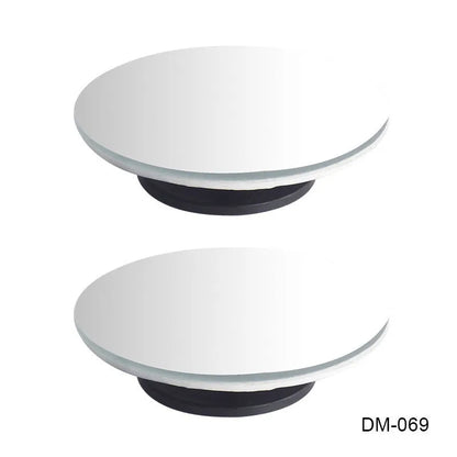 Glass adjustable blind spot rearview mirror with sponge adhesive backing for car installation.