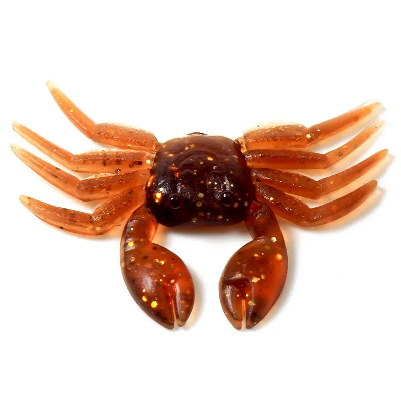 8cm PVC crab fishing lure in red or brown colour for saltwater freshwater fishing