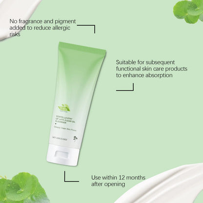 Clear gel oil cleanser tube with centella extract for oily skin cleansing