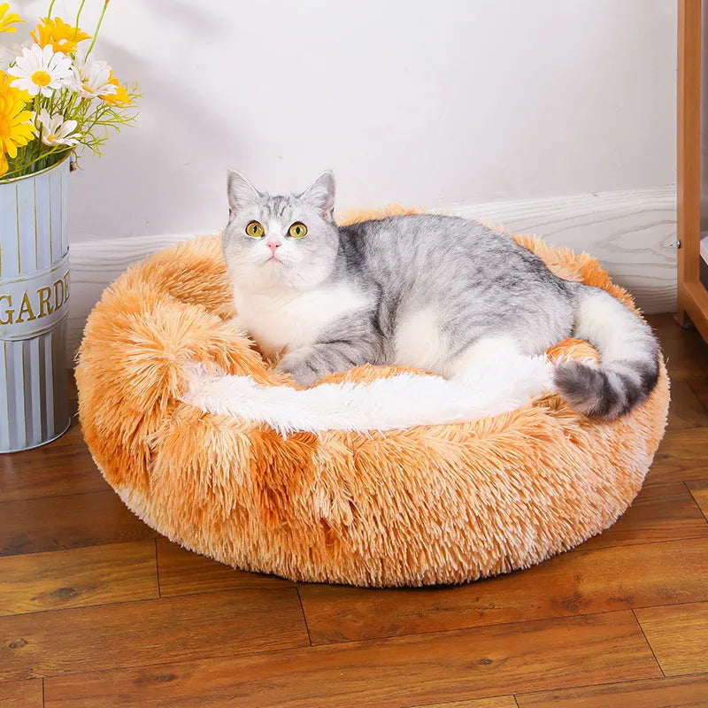 Dog kennel waterproof outdoor pet warm room semi-enclosed indoor padded house with removable cover in multiple colour options including gradient coffee, gradient grey and rainbow, available in 35cm, 40cm, 50cm, and 60cm sizes