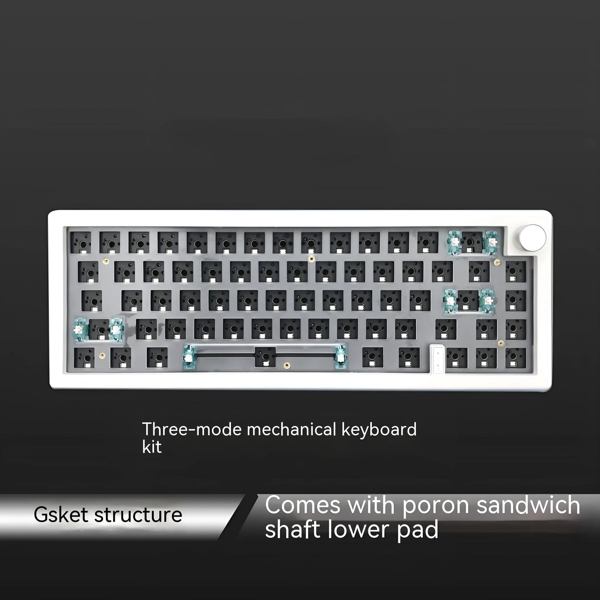 Custom DIY mechanical keyboard kit with RGB backlighting in seven colour options