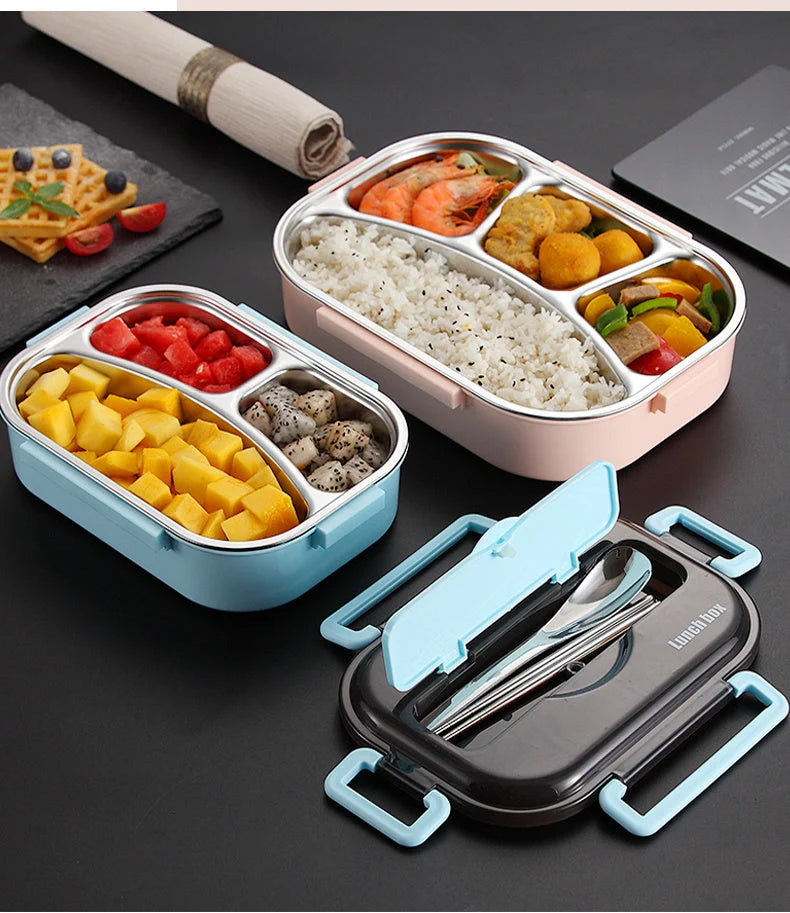Dielectric Insulated Lunch Box in green, blue, pink, and black with stainless steel inner tank