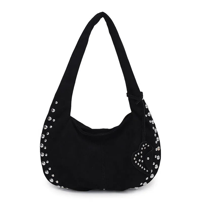 Soft plush women's tote handbag in retro style, shown in available colours