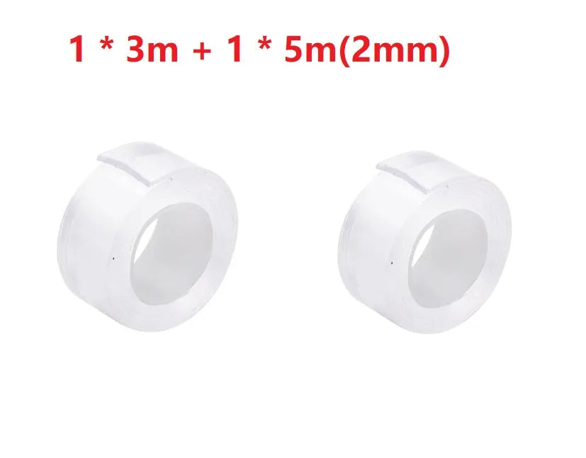Roll of nano magic adhesive tape showing 30mm width and 2mm thickness for car and home storage organisation