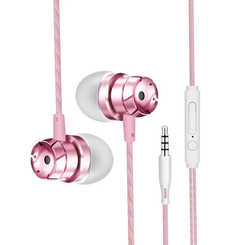 Metal turbo in-ear headphones with 3.5mm plug and built-in microphone in various colours