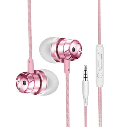 Metal turbo in-ear headphones with 3.5mm plug and built-in microphone in various colours