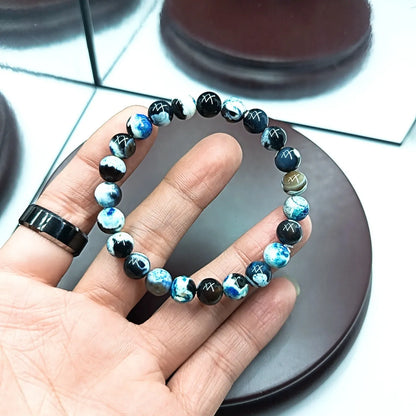 8mm natural agate bohemian ladies bracelet in four colour options