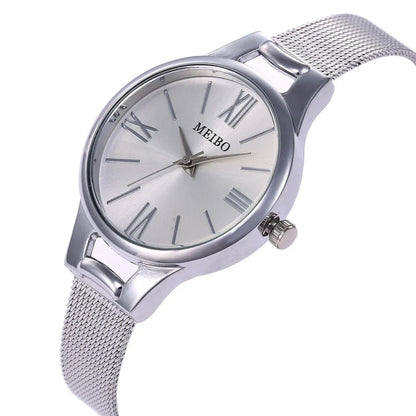 Elegant Rose Gold Stainless Steel Mesh Watch for Women