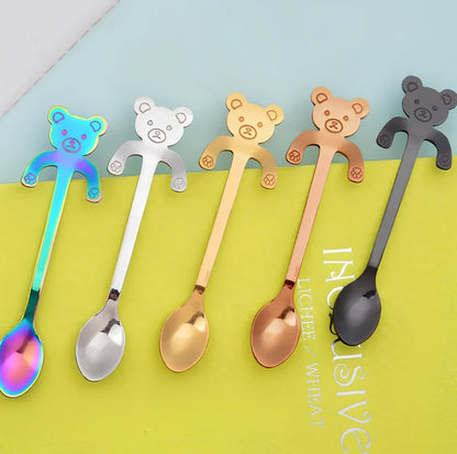 304 stainless steel coffee spoon with cartoon animal handle measuring 11.8cm long
