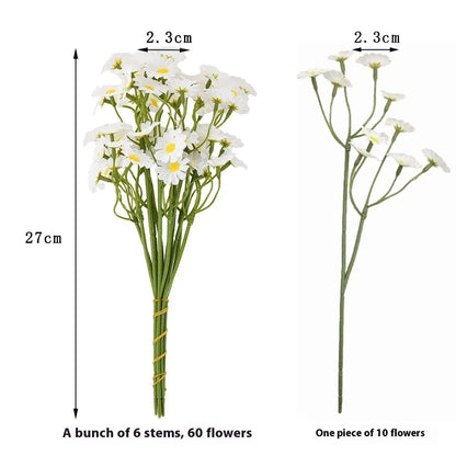 Artificial silk chrysanthemum bouquet in beige colour for wedding and photography use