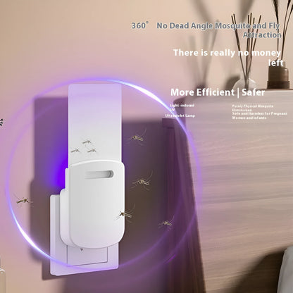 White UV mosquito killer lamp with USB charging port and adhesive insect catching boards