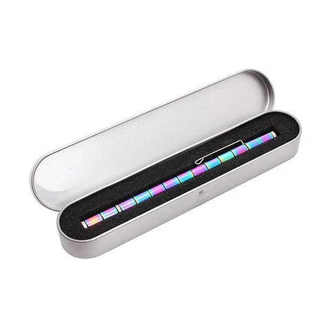 Modular magnetic pen with erasable ink, stress-relieving fidget features, and interchangeable components