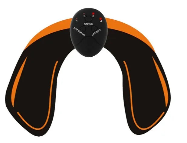 EMS hip muscle training stimulator with host unit and buttock patch for abdominal toning and buttock lifting