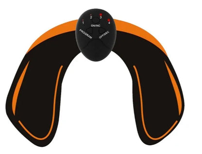 EMS hip muscle training stimulator with host unit and buttock patch for abdominal toning and buttock lifting