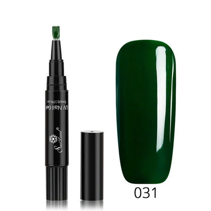3-in-1 Gel Nail Varnish Pen with Glitter for One-Step Nail Art