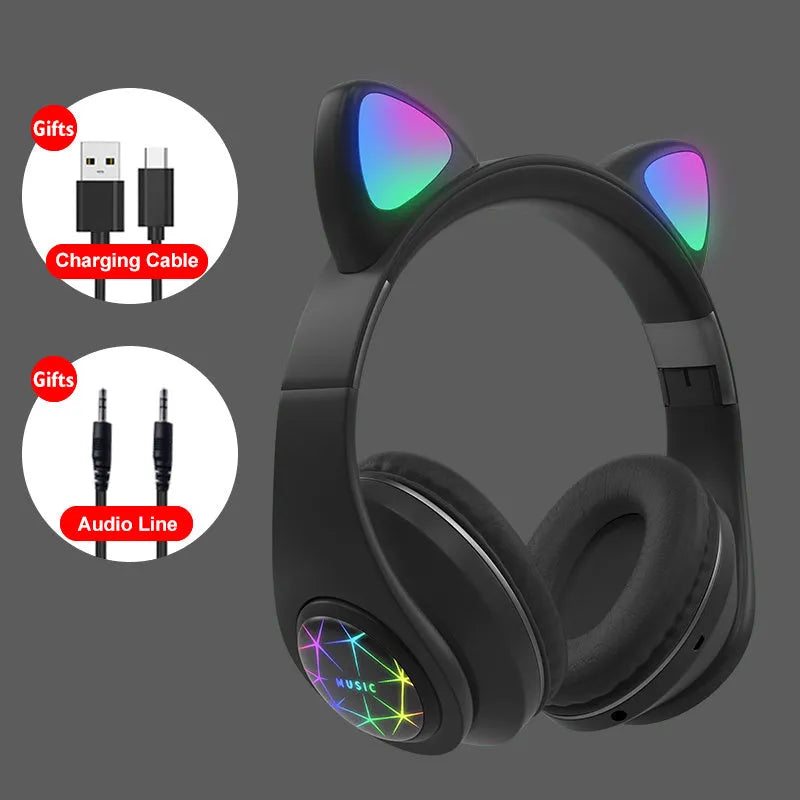Cat ear design wireless Bluetooth sports headset in multiple colours with 10m range