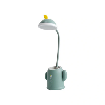 Cactus-shaped pen holder and table lamp with USB charging