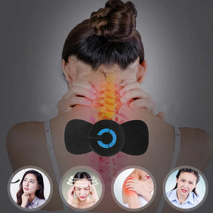 Portable electric neck and shoulder massager with adjustable vibration settings for on-the-go pain relief