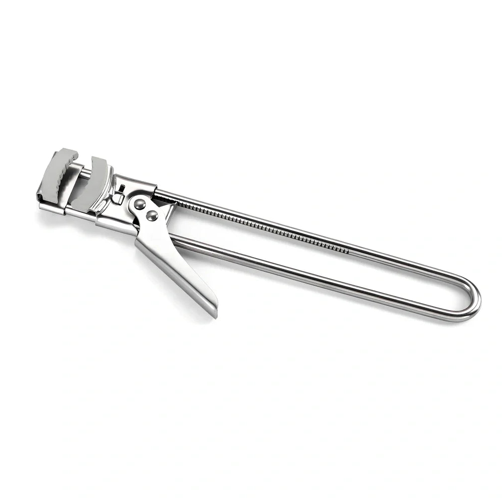 Adjustable stainless steel bottle and jar opener, 19cm long, 120g weight with non-slip handle for secure grip