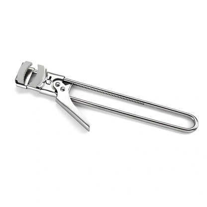 Adjustable stainless steel bottle and jar opener, 19cm long, 120g weight with non-slip handle for secure grip