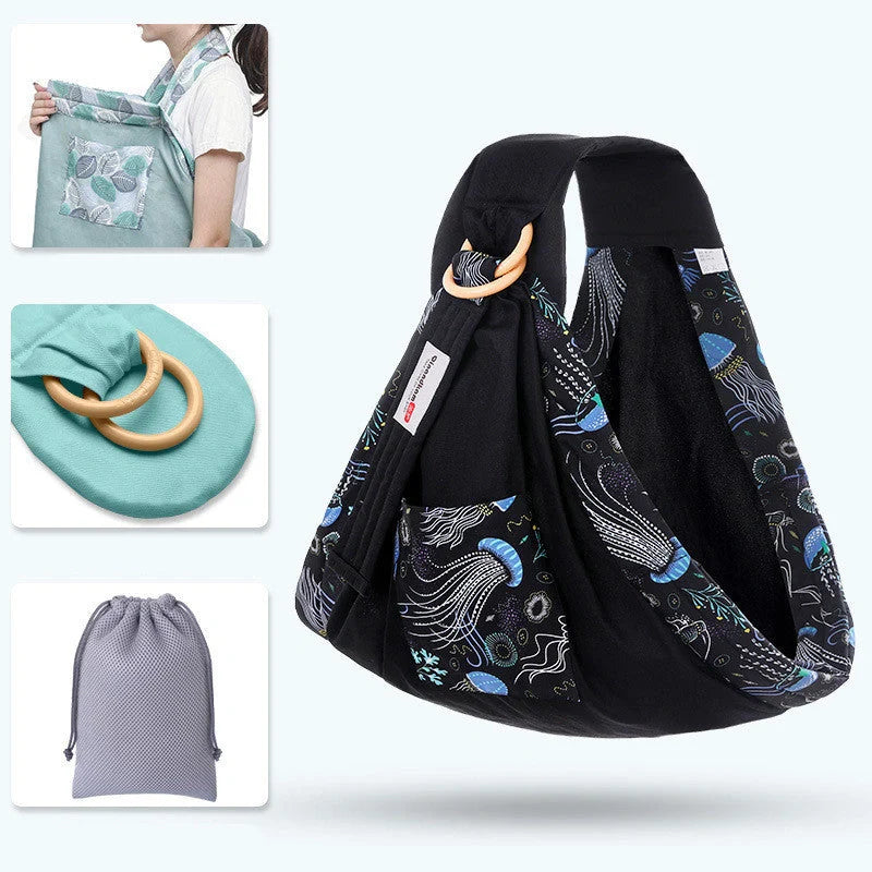 Adjustable baby wrap carrier sling in various colors for comfortable infant carrying