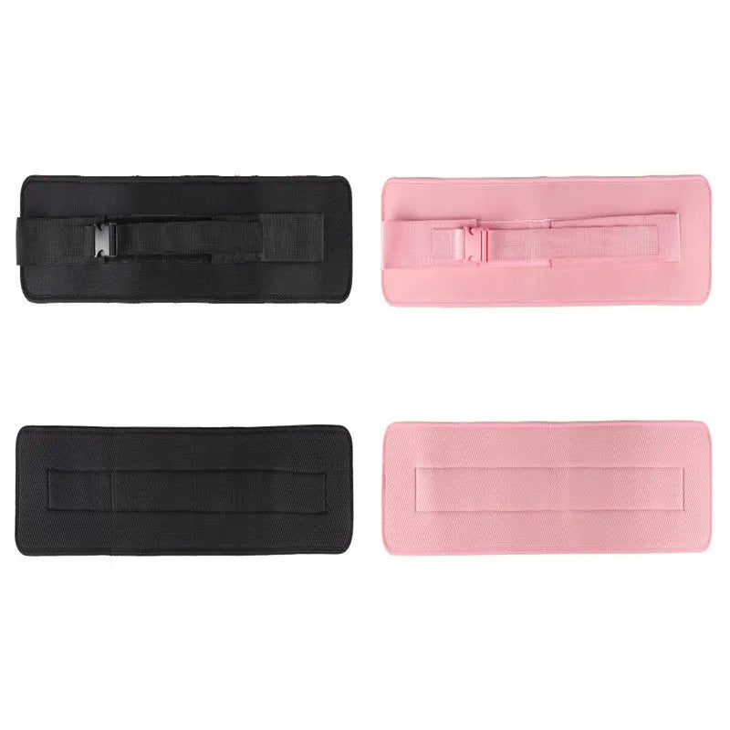Black or pink weight-bearing hip bridge auxiliary strap fitness belt for lumbar support during dumbbell exercises