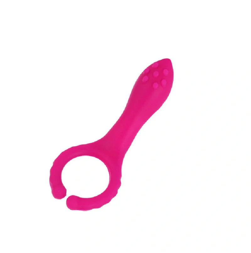 Electric G-point vibrator masturbation stick in rose red with silicone body