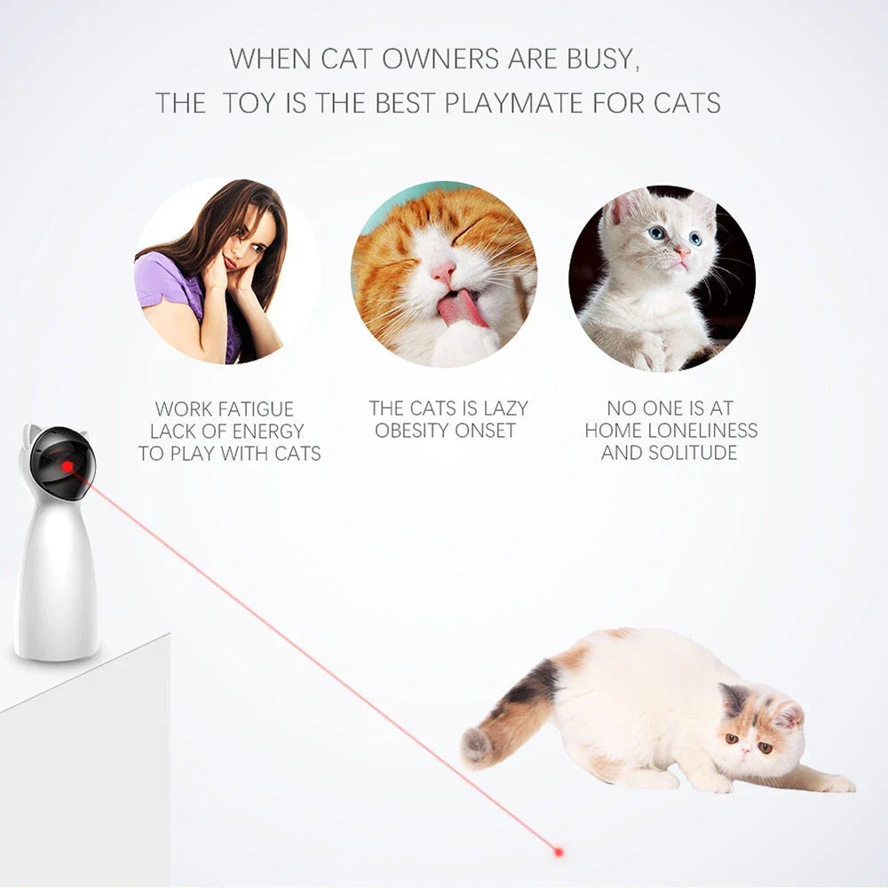 Automatic Laser Teaser: A smart and durable pet toy that captivates cats with a mesmerizing laser light show and adjustable features for interactive playtime.