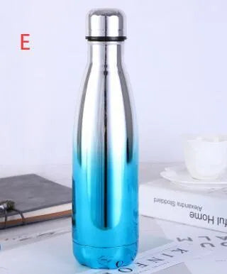 500ml stainless steel water bottle measuring 70mm wide and 265mm tall