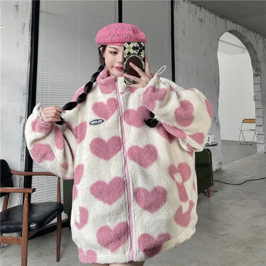 Love Lamb reversible fleece-lined cotton padded coat in black, pink, and sky blue colours