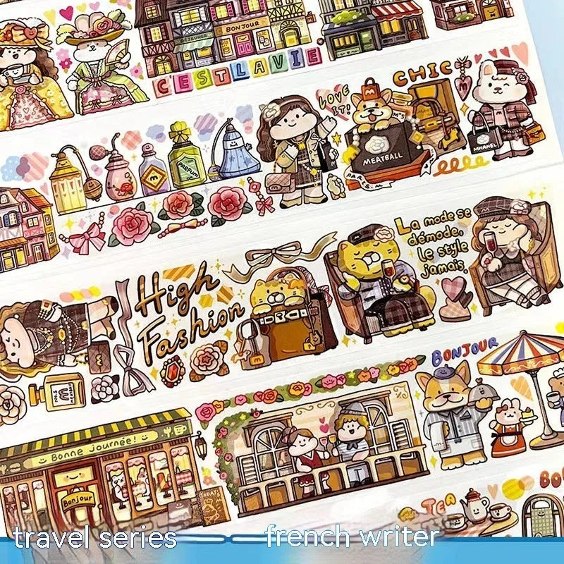 Haemorrhoid tape packaging stickers with cartoon characters, 42 styles, Japanese paper, 5 cm size