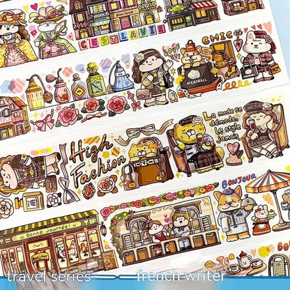 Haemorrhoid tape packaging stickers with cartoon characters, 42 styles, Japanese paper, 5 cm size