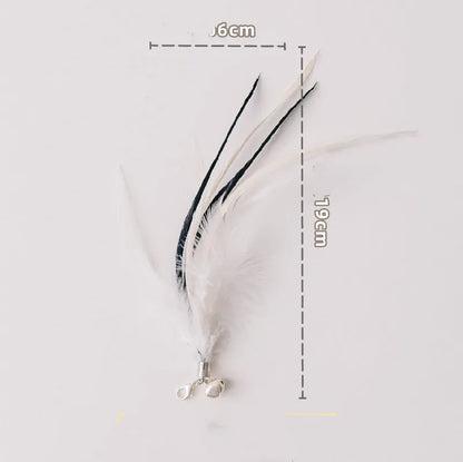 Detachable sucker cat stick with feather attachment, PVC rod and steel wire in picture colour