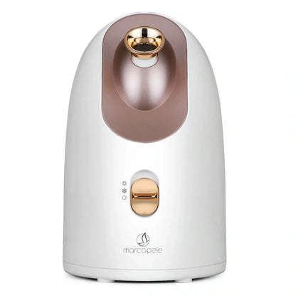 Dual-temperature facial steamer for hot and cold skin therapy, compact and stylish design