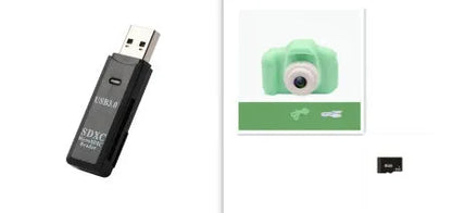 X2 HD mini digital camera for kids in silicone case with lanyard, shown capturing photo on 2-inch screen.