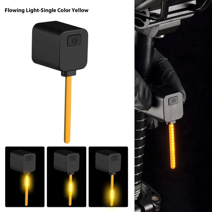 Bicycle running water taillight safety indicator lamp showing LED lighting pattern