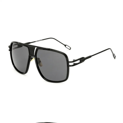 Men's square UV400 sunglasses with 59mm lens width, plastic and metal frame, goggle style