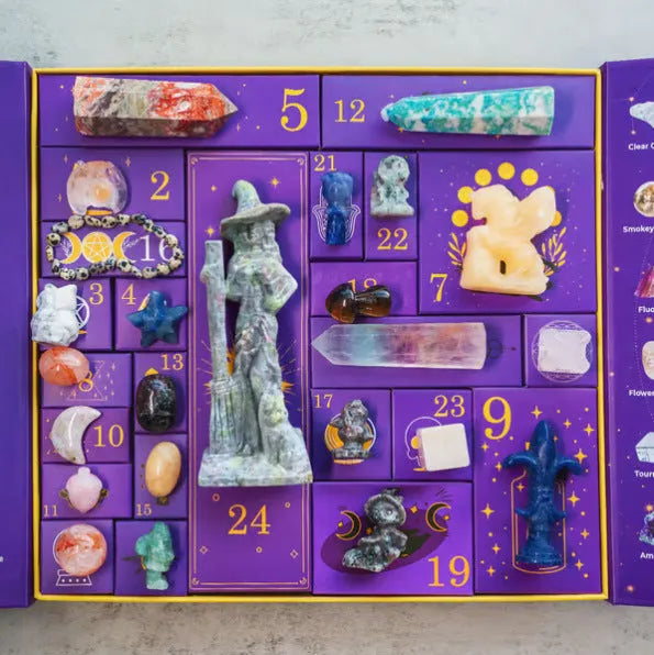 Halloween crystal countdown gift box with compartments, 33.5cm wide, made of paper