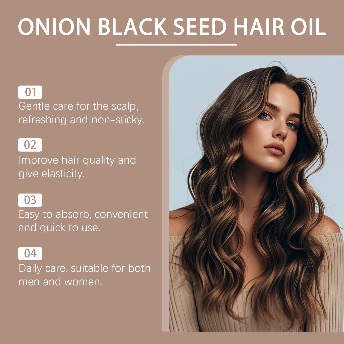 100ml bottle of nourishing hair care essential oil with accessories