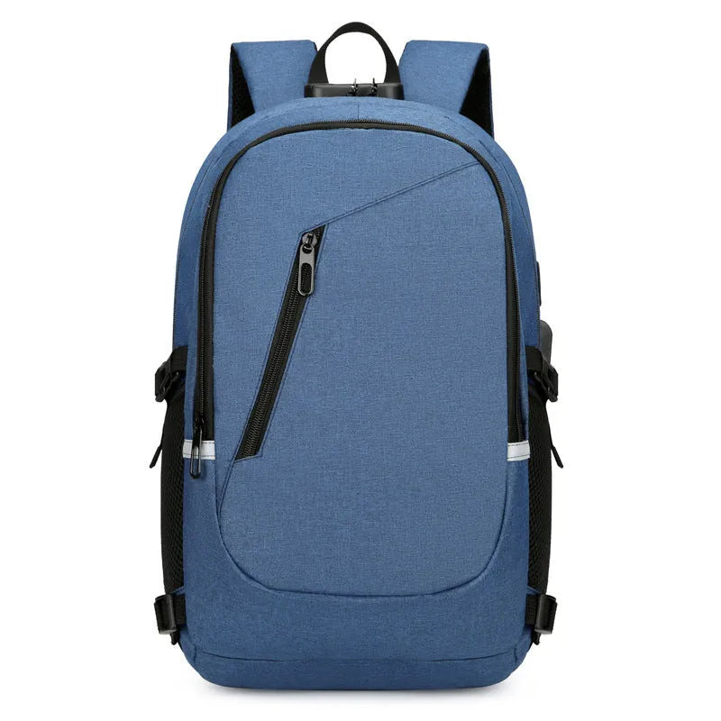 Computer backpack with Oxford cloth construction showing 50x31x19cm dimensions and 20-35 litre capacity