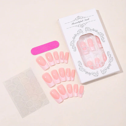 French Love Pearl removable nail stickers with love pattern in XD93 colour, jelly glue, and polish rub for temporary nail art