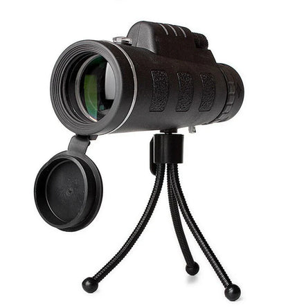 40x60 monocular telescope with compass and tripod mount for smartphones, perfect for outdoor adventures, birdwatching, and sports viewing