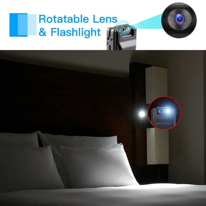 Durable magnetic digital recorder with 1080P HD video, rotating lens, and motion detection features