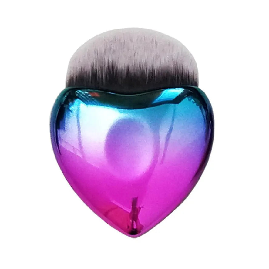 Heart-shaped foundation brush for blush and powder, portable professional makeup tool in colour A, A+B or B.