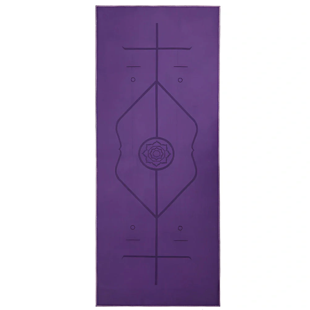 185cm by 68cm yoga towel with 3mm microfiber in six colour options including dark grey and deep sea blue