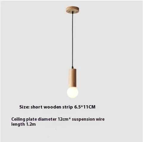Wood chandelier ceiling light in single head 11cm, 21cm, 31cm or three and six head plate options, 220V E27.