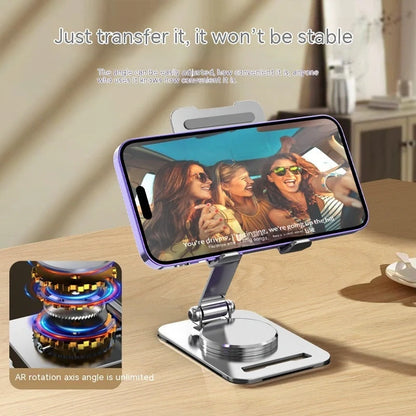 Sleek 360-degree rotating aluminium alloy phone and tablet stand for desks
