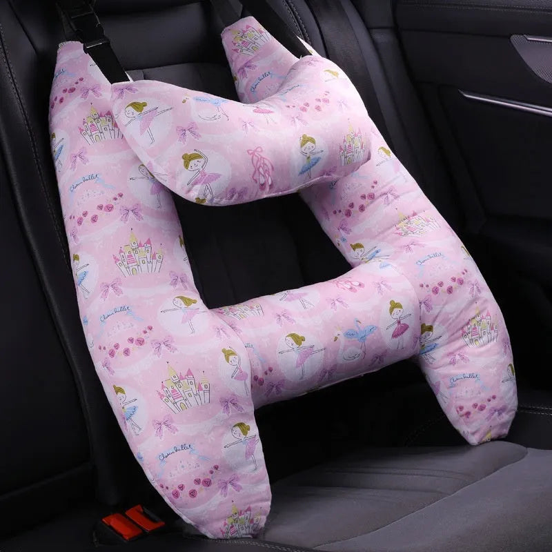55x70cm car headrest pillow with floral skirt rabbit pattern and pearl cotton fill.